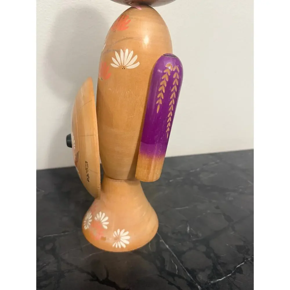 Vintage Sadao Kishi 16” Sosaku Kokeshi Doll Signed Umbrella Japan